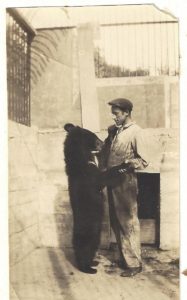 Irvin B. Fisher and bear, from the Fisher collection of the author
